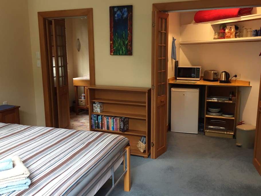 Fully stocked kitchenette
