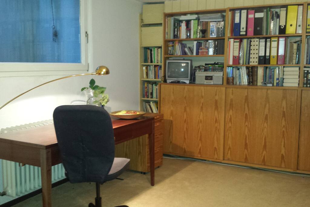 Desk and chair, for those who have to work