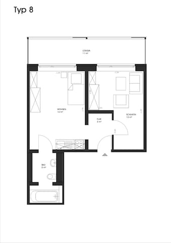 Temporary/Short let apartment (modern building)