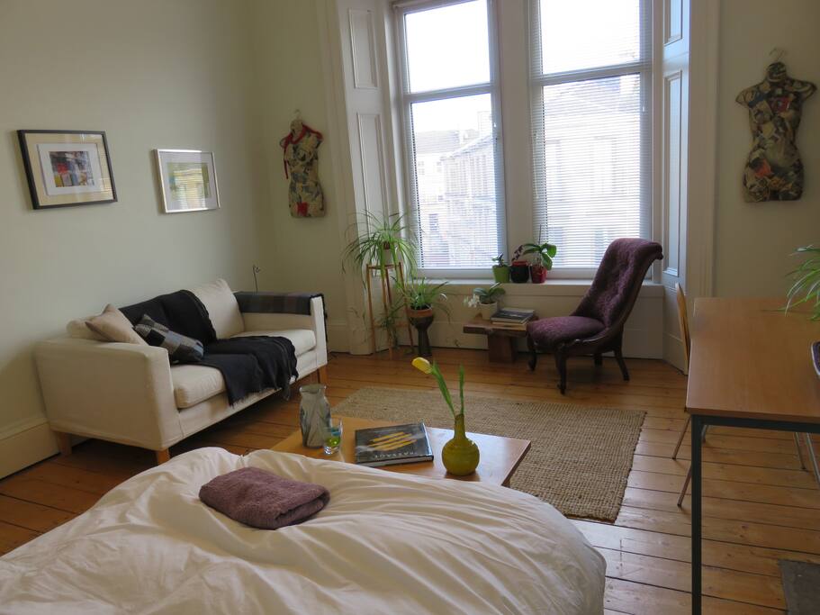 Bed looking to window