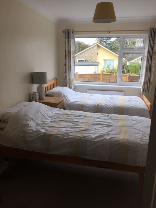 Twin room over looking back garden.