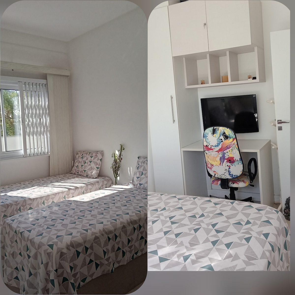 Chambre deux lits simples. 