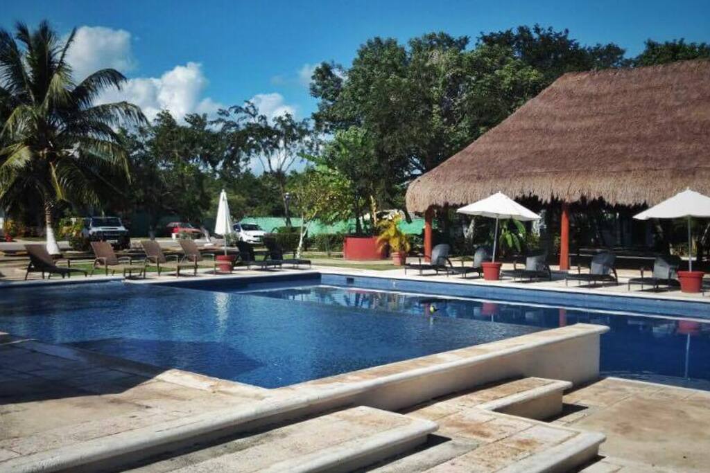 Large community to pool to stay cool... located in a gated community with 24/7 security.