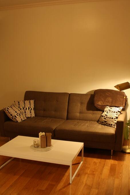 Couch folds down into a double