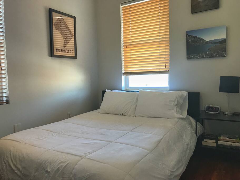 Private bedroom with queen bed and lots of natural light