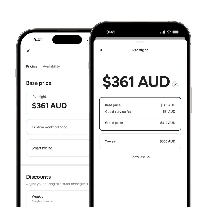 Airbnb app showing how all the pricing tools are now together in the calendar for added convenience.