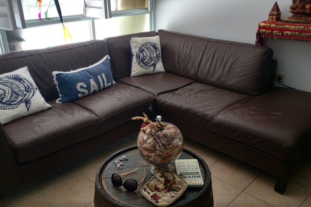 This is our Natuzzi comfy sofa inside your room!