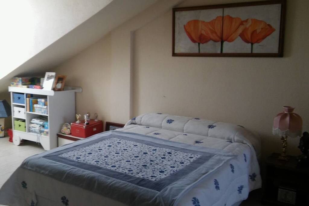 DORMITORIO DE LA BUHARDILLA CON CAMA DE 150 CM