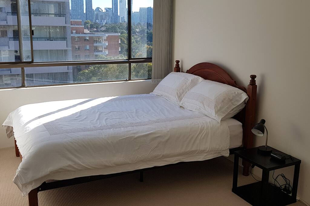 Queen sized bed with 2 built in closets