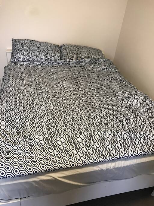 Newly installed queen bed