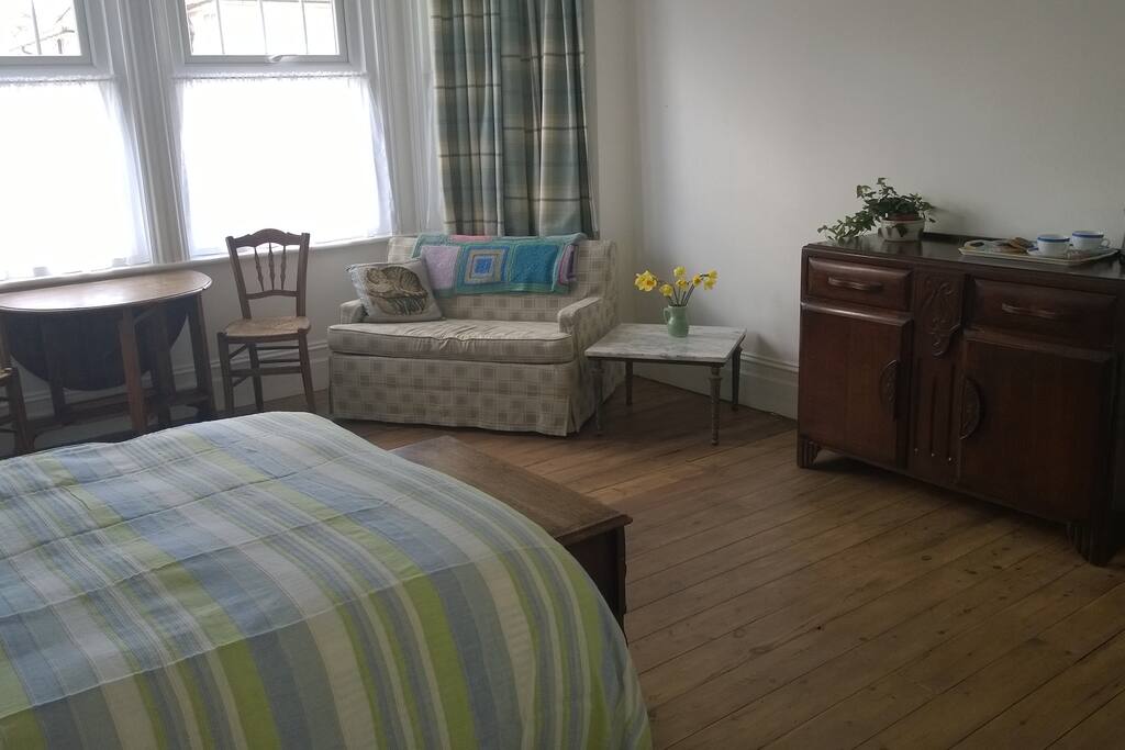 Stripped and waxed original wooden floors
