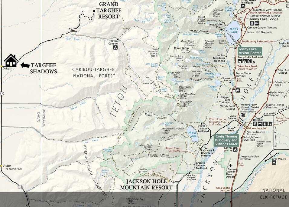 Here is the short drive to Grand Targhee Ski Resort from the house