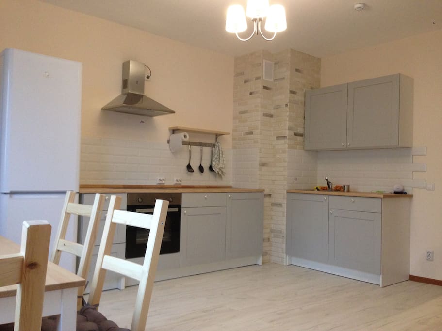 Living room with a kitchen