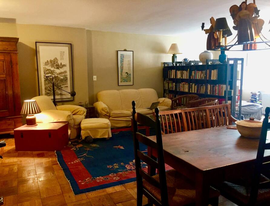 living/reading space from another angle. Peek into the other sleeping area far right.