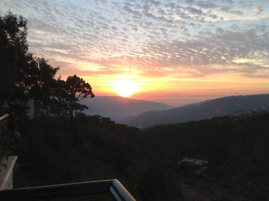 Nice view from the balcony over mount of Lebanon