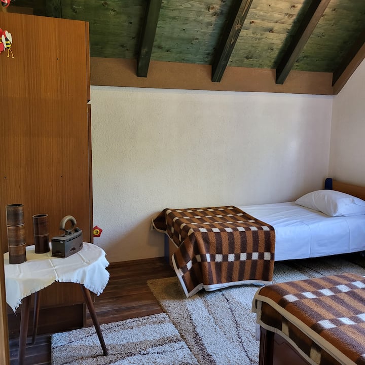 חדר שינה שני עם שתי מיטות יחיד