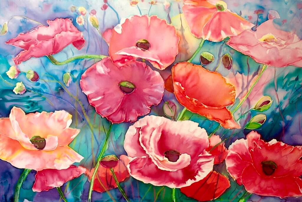 Another silk painting. Sold for $550