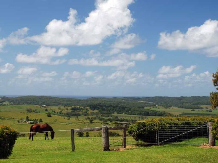 Spectacular rural and ocean views to the east.