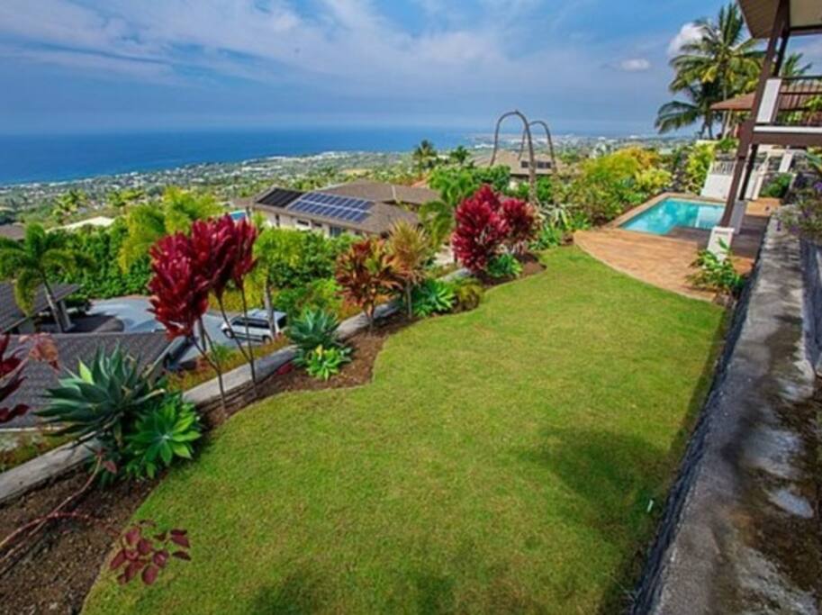 A view from the lower yard looking northwest towards Kona