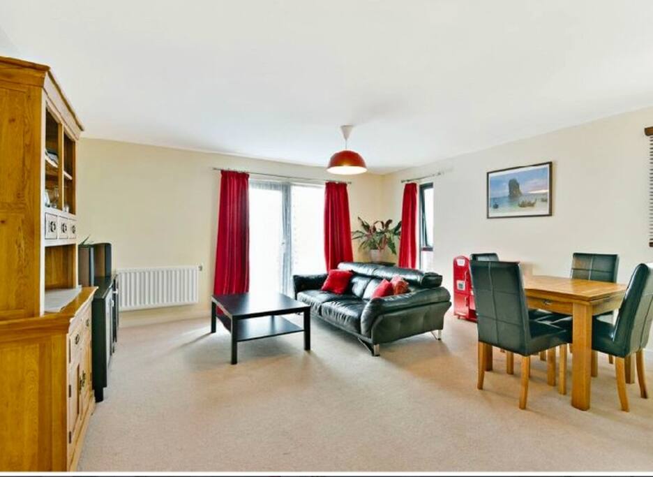 An open lounge and diner with plenty of light