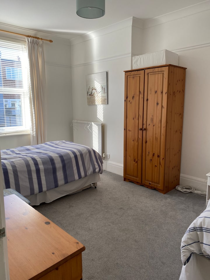 Two single beds with pull out full size beds and comfy mattresses