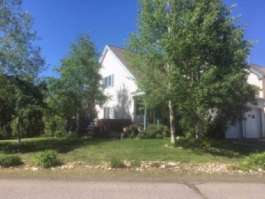 Side of the house with deck
