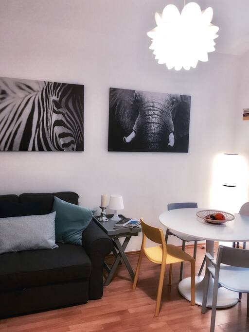 Ground floor. Sofa can be transformed into bed (width 1,2 m)