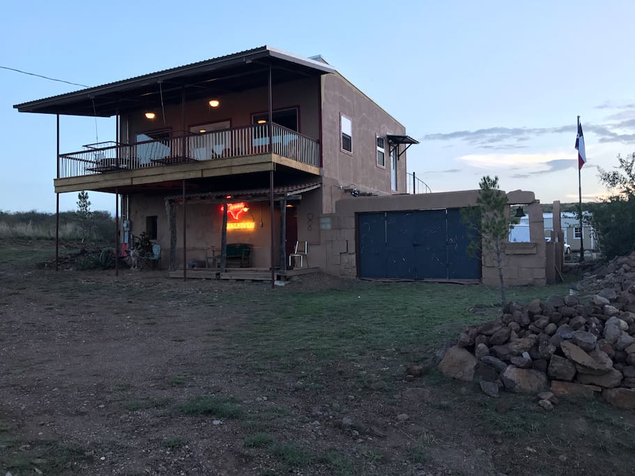 The bottom floor is the Cabin. It has 26 inch cement walls as it was originally built as a bunker. The ceiling is also a foot thick as is the floor.
