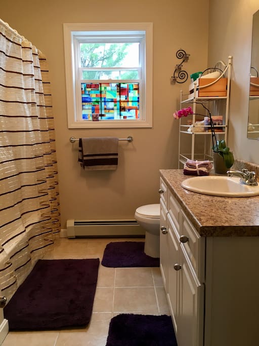 Private full bathroom with washer/dryer in the bathroom