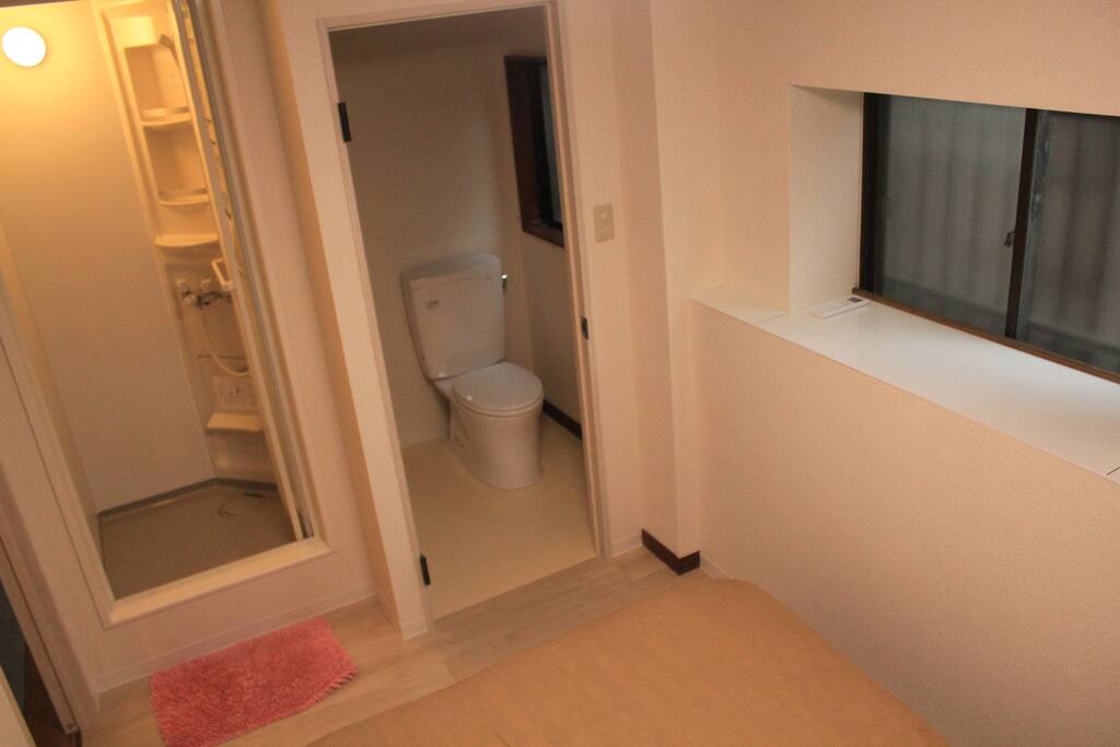 Separate Shower and Toilets