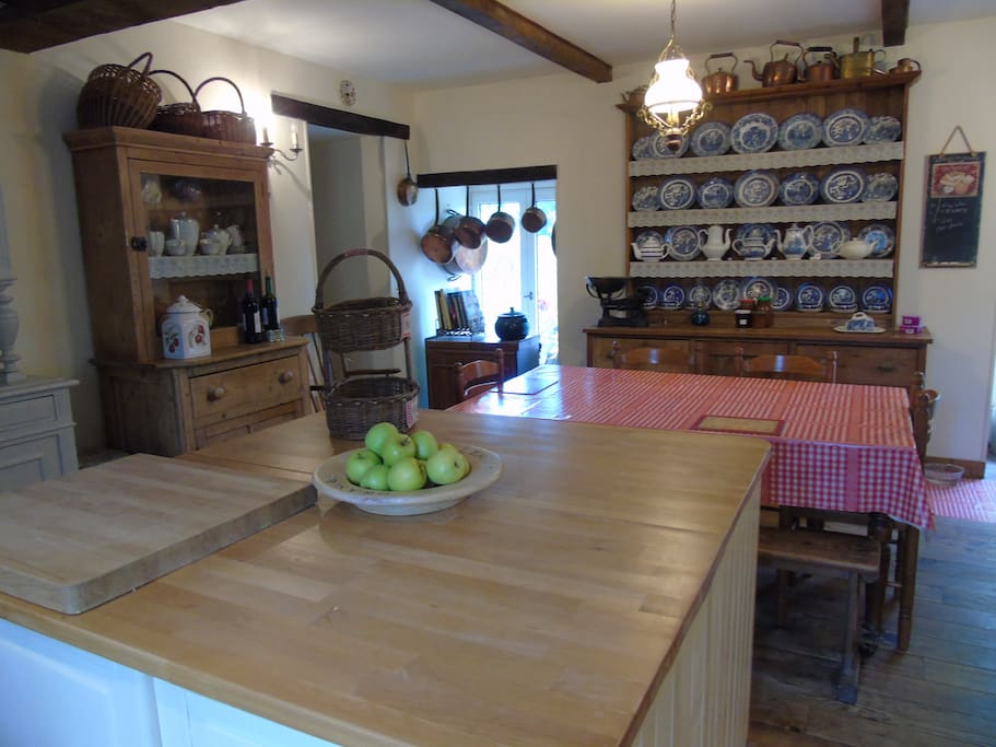 The large Farmhouse kitchen.