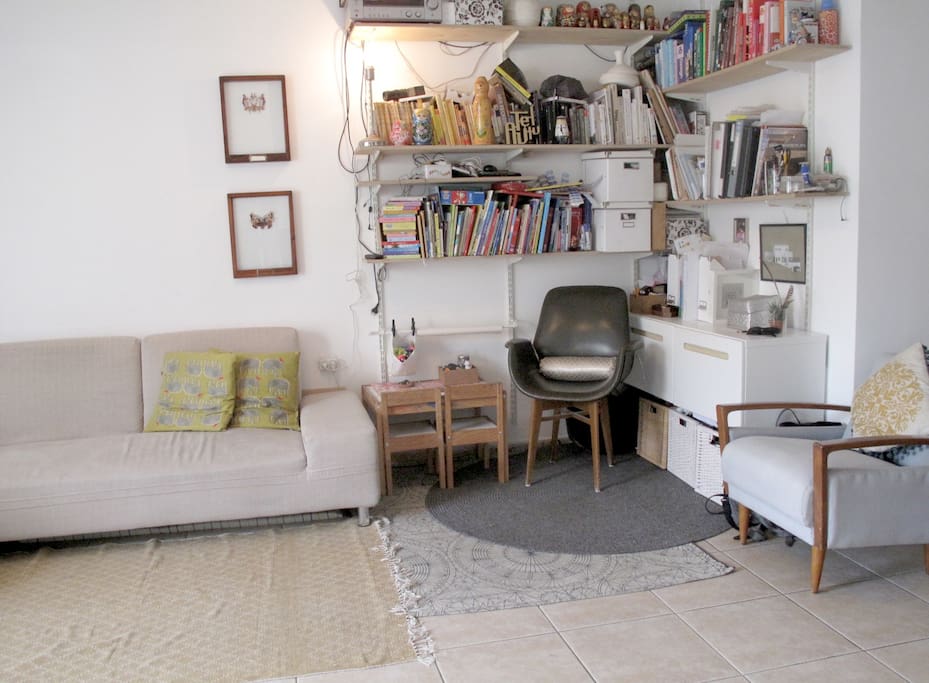 The living room.
