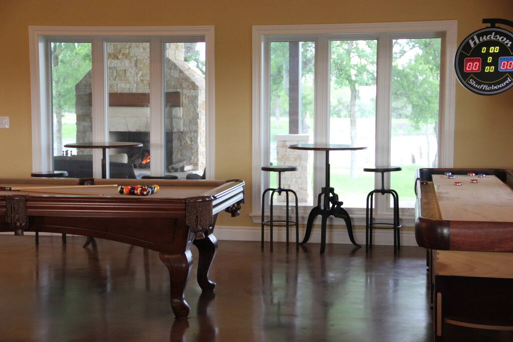 Pool table and shuffleboard