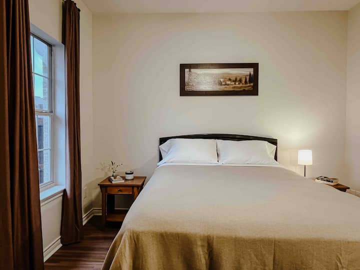 Queen bed. 