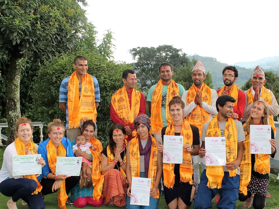 certificate distribution after completing the yoga teacher training course