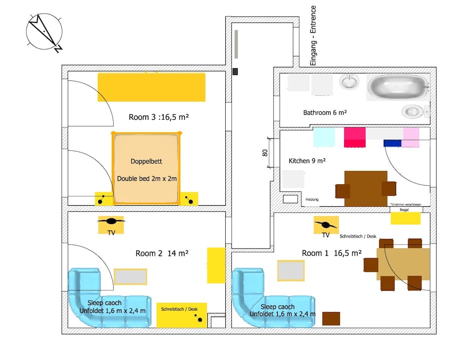 Grundriss der Wohnung
