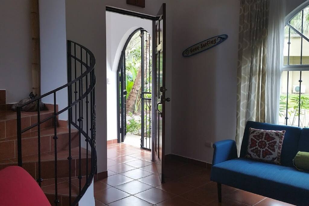 Inviting front entrance of our villa