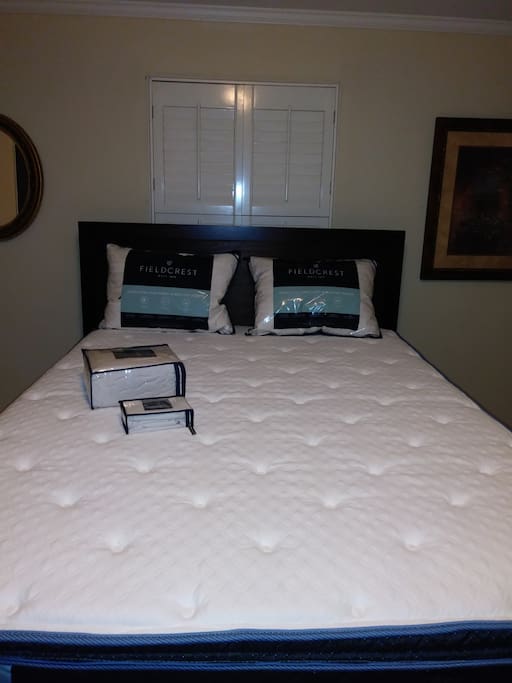 a new battery new mattress new sheets and feather pillows
