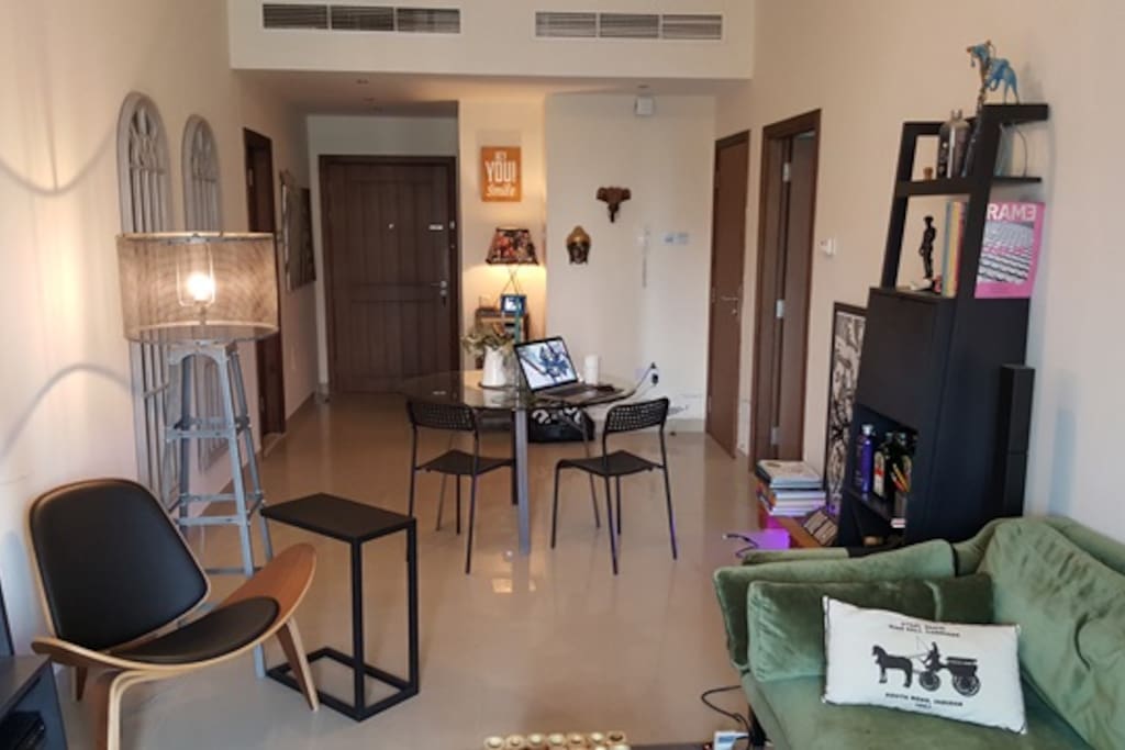 full decorated living dinning space