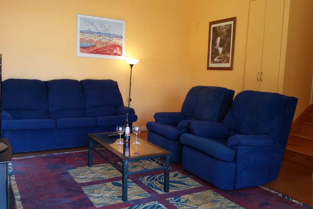 50" TV and plenty of DVDs to choose from.