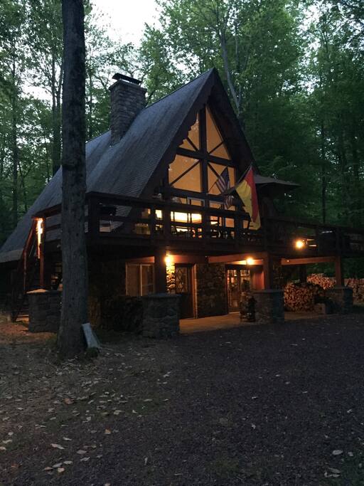 The serenity of our Family Chalet as evening sets in