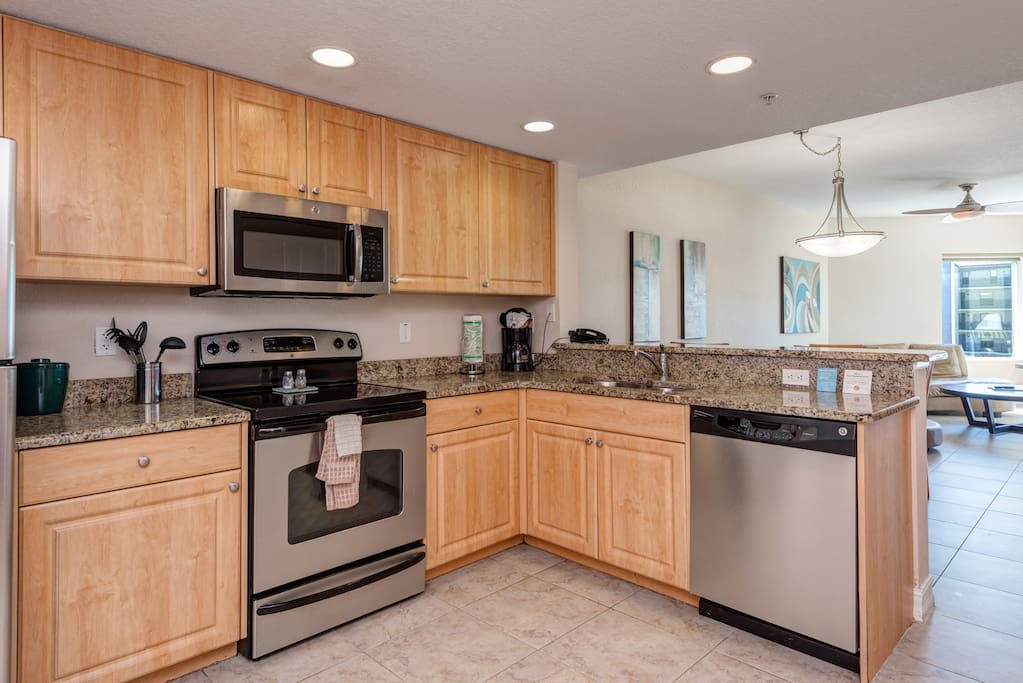 Fully equipped kitchen including dishes, cookware, all major and small appliances you're accustomed to at home