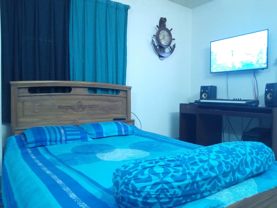Bed room with LED TV and professional Sound System