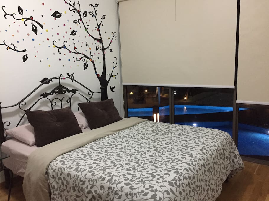 Master bed room with pool view