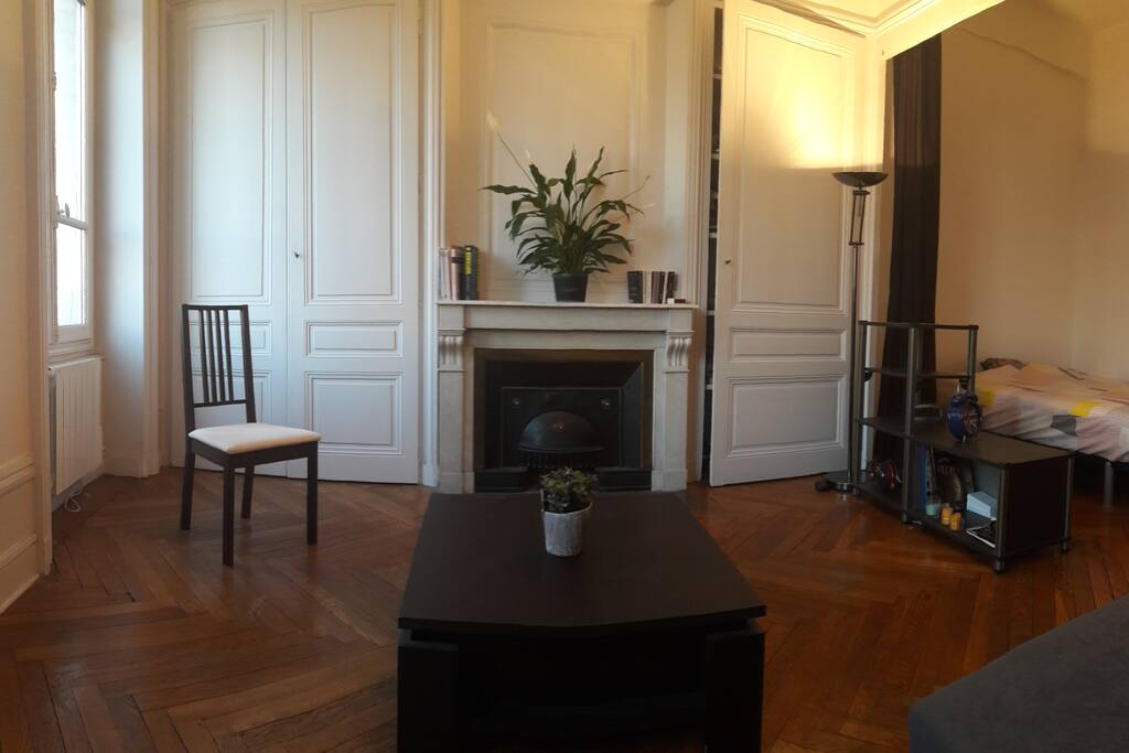 Salon + lit à droite