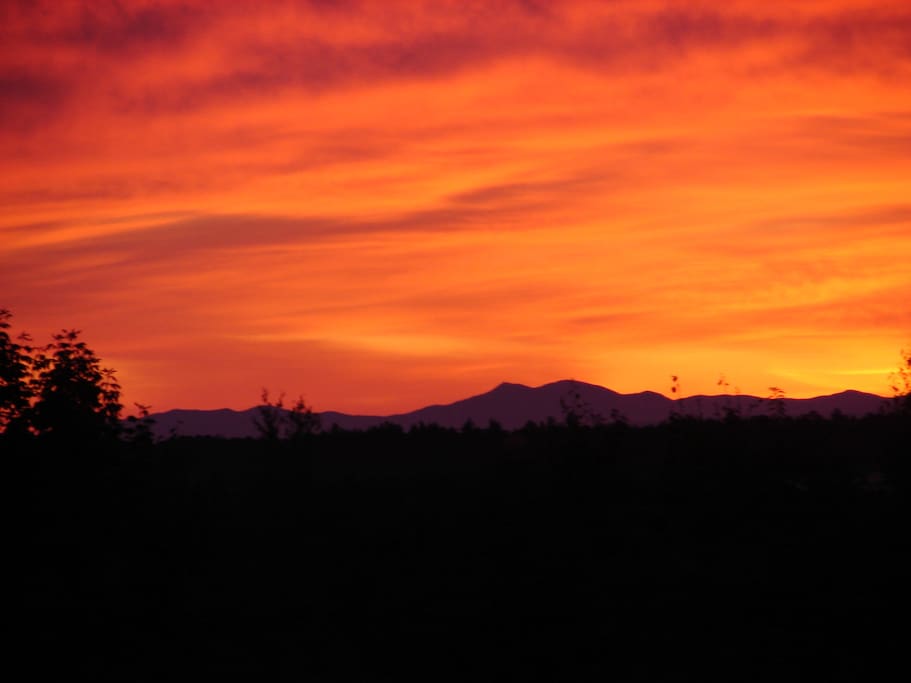 Our sunrise over Mt Mansfield, the tallest peak in Vermont.