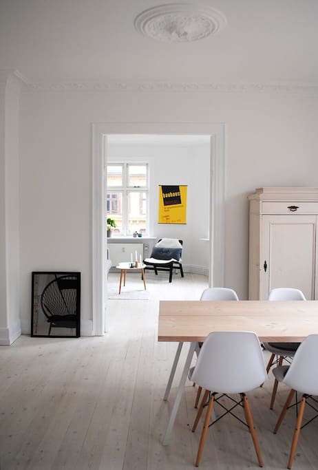 Dining room with view to TV-room