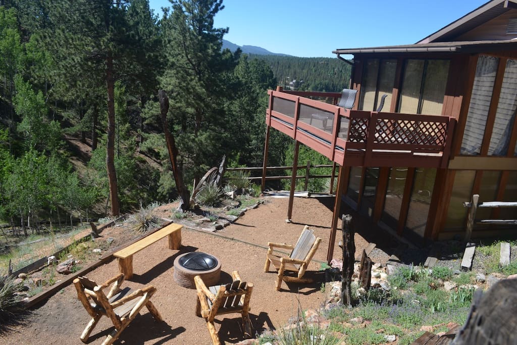 Hang out outside on the deck or near the fire pit.