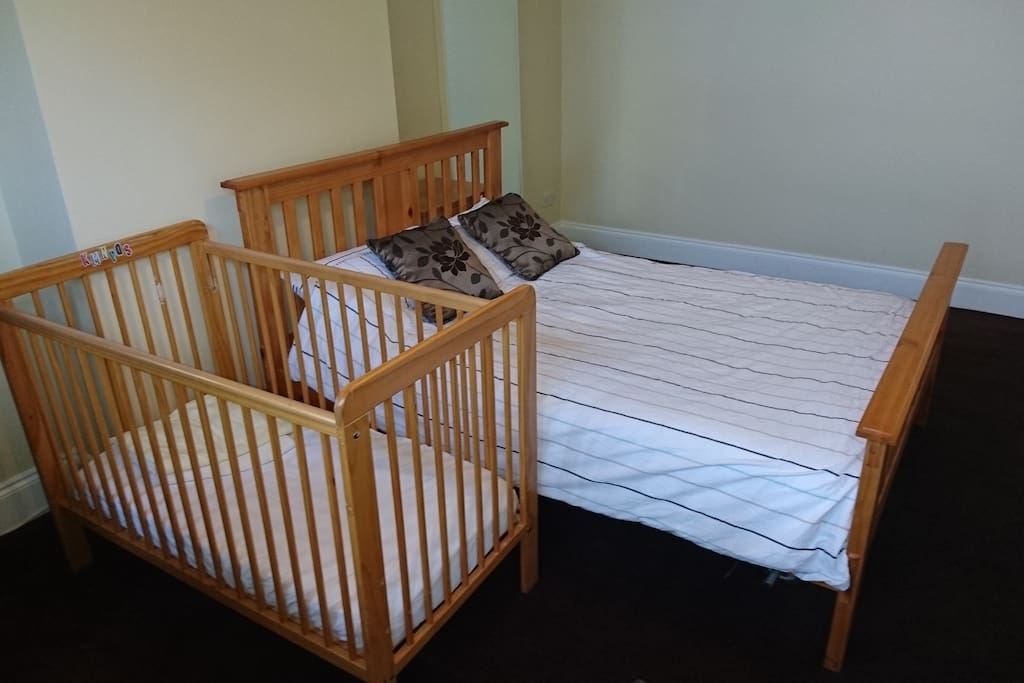 Large double room, with John Lewis cot if travelling with babies