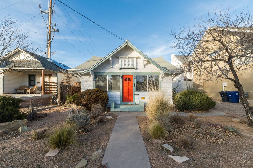 View of house from street with xeriscaped front yard